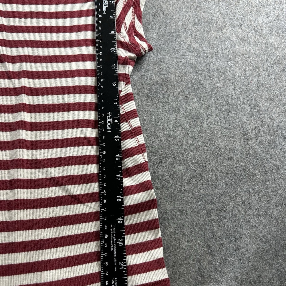 Polo Anthropologie Top Womens Large Envelope Tee Ribbed Striped Red White - Picture 3 of 7